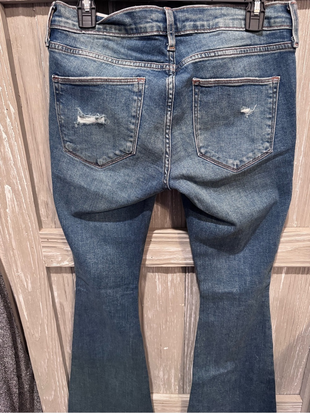 Arizona Jean Company Distressed Flare Jeans in Medium Blue Wash - Picture 5 of 5